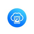 Cloud data storage, hosting vector icon Royalty Free Stock Photo
