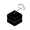 Cloud Data Storage Isometric Icon, Server Connection to Cloud, Cloud Network Server Royalty Free Stock Photo