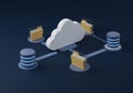 Cloud Data Storage Network with Server and Folders Royalty Free Stock Photo