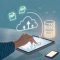 Cloud Data Storage and Transfer Royalty Free Stock Photo