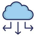 Cloud data store  Isolated Vector icon easily edit or modify Royalty Free Stock Photo