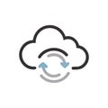 Cloud Data Sync: Cloud Storage with Circular Arrows, Data Transfer Concept Royalty Free Stock Photo