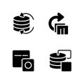 Cloud data sync system solid icons Royalty Free Stock Photo