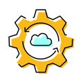Cloud data synchronization automatic process gear icon Royalty Free Stock Photo