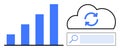 Cloud Data Synchronization and Growth Analytics Depicted Through Chart and Update Icon Royalty Free Stock Photo
