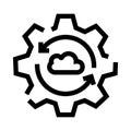 Cloud data synchronization process with automation gear icon Royalty Free Stock Photo