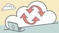 Cloud Data Synchronization and Two-Way Communication, vector design Generative AI Royalty Free Stock Photo