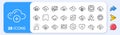 Cloud data and technology line icons. Set of Hosting, Computing data and File storage. App line icons. Vector Royalty Free Stock Photo