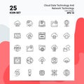 25 Cloud Data Technology And Network Technology Icon Set. 100% Editable EPS 10 Files. Business Logo Concept Ideas Line icon design Royalty Free Stock Photo