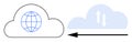 Cloud Data Transfer with Global Connectivity and Bidirectional Synchronization Symbols Royalty Free Stock Photo