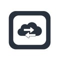 Cloud data transfer icon, digital storage and network connection concept Royalty Free Stock Photo