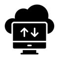 cloud data transfer icon modern illustration Royalty Free Stock Photo