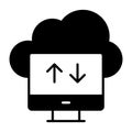 cloud data transfer icon modern illustration Royalty Free Stock Photo