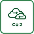 Cloud data transfer icon representing co 2 emissions and environmental concepts Royalty Free Stock Photo