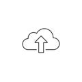Cloud Data Upload Outline Silhouette Royalty Free Stock Photo