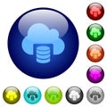 Cloud database color glass buttons Royalty Free Stock Photo