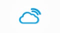 Cloud database, computer technology realistic icon. 3d line vector illustration. Top view