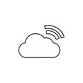 Cloud database, computer technology thin line icon. Linear vector symbol