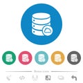 Cloud database flat round icons Royalty Free Stock Photo
