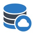 Cloud database glyphs double color icon Royalty Free Stock Photo