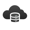 Cloud Database Hosting Icon: Data Storage and Management System via Internet Technology Royalty Free Stock Photo