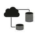Cloud Database Icon. Data storage connection. Cloud computing network. Vector technology. Royalty Free Stock Photo