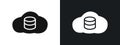Cloud database icon linear graphics set vector in black Royalty Free Stock Photo