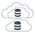 Cloud database illustration depicting data storage and technology. Royalty Free Stock Photo