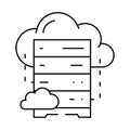 cloud database line icon vector illustration Royalty Free Stock Photo