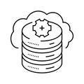 cloud database line icon vector illustration