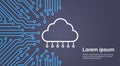 Cloud Database Over Computer Chip Moterboard Background Data Center System Concept Banner Royalty Free Stock Photo