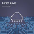 Cloud Database Over Computer Chip Moterboard Background Data Center System Concept Banner Royalty Free Stock Photo