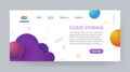 Cloud database storage services template of website or application vector illustration. Super computer data hosting