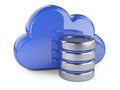 Cloud with database symbol. Computing and storage concept.