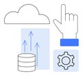 Cloud Technology with Data Growth, Touch Interface, and Automation Concept Royalty Free Stock Photo