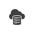 Cloud with a database vector icon
