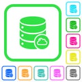 Cloud database vivid colored flat icons Royalty Free Stock Photo