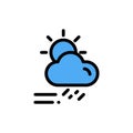 Cloud, Day, Rainy, Season, Weather  Flat Color Icon. Vector icon banner Template Royalty Free Stock Photo