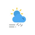 Cloud, Day, Rainy, Season, Weather  Flat Color Icon. Vector icon banner Template Royalty Free Stock Photo