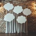 Cloud Decor on Brick Wall Royalty Free Stock Photo