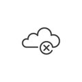 Cloud delete line icon