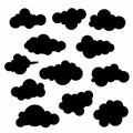 Collection cloud design vector illustration, Background cloud, Silhouette vector template