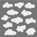 Collection cloud design vector illustration, Background cloud, Silhouette vector template