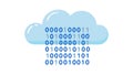 Cloud with Detailed Binary Sequences for Data Processing, vector design Generative AI Royalty Free Stock Photo