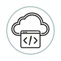 Cloud Development and Web Coding Line Icon Royalty Free Stock Photo