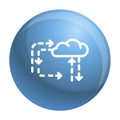 Cloud direction icon, outline style