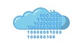 Cloud Displaying Streaming Binary Code for Data Transfer, vector design Generative AI Royalty Free Stock Photo