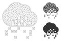 Cloud Dissipation Vector Mesh Wire Frame Model and Triangle Mosaic Icon