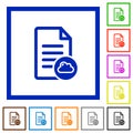 Cloud document flat framed icons