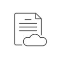 Cloud document line outline icon Royalty Free Stock Photo
